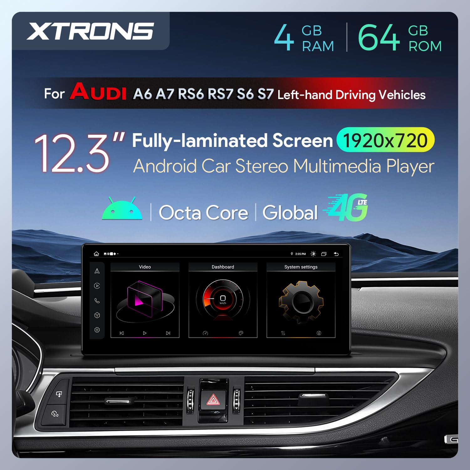 Amazon.com: XTRONS 12.3 Inch Android 13 Car Stereo for Audi A6 A7